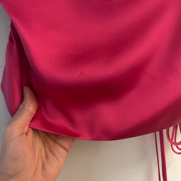 Reformation Lucrezia Silk Spaghetti Strap Top - Hot Pink - Picture 7 of 7